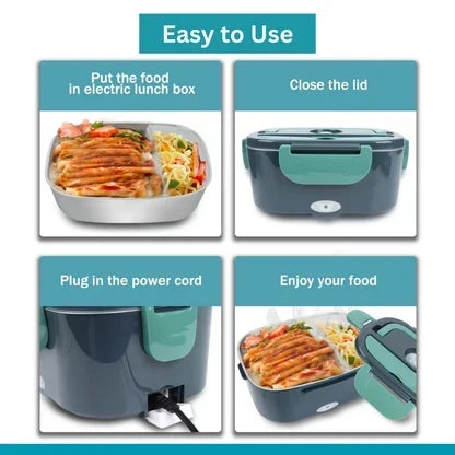 Portable Electric Lunch Box Food Warmer – Heated Lunch Box for Office, Car & Travel