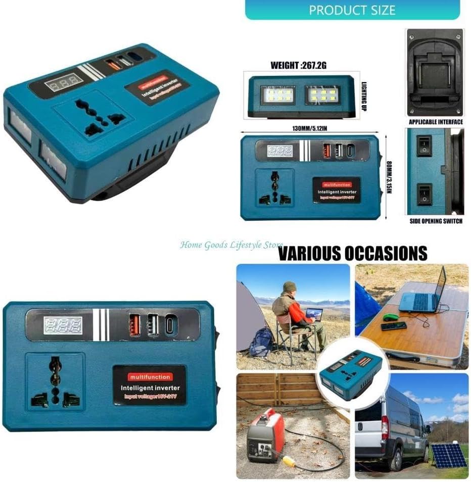 Multifunctional Intelligent Power Inverter – 110V/220V Portable Power Converter
