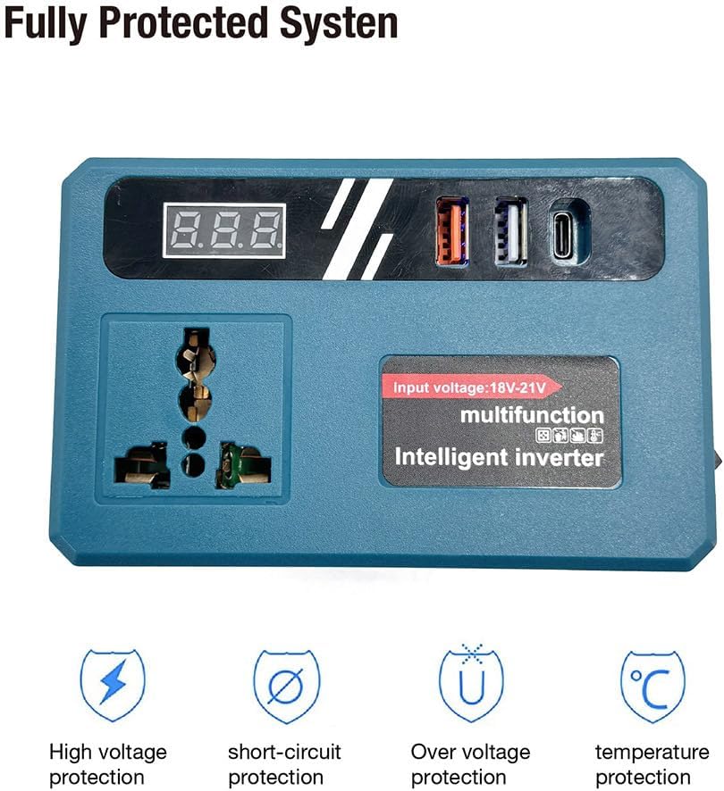 Multifunctional Intelligent Power Inverter – 110V/220V Portable Power Converter