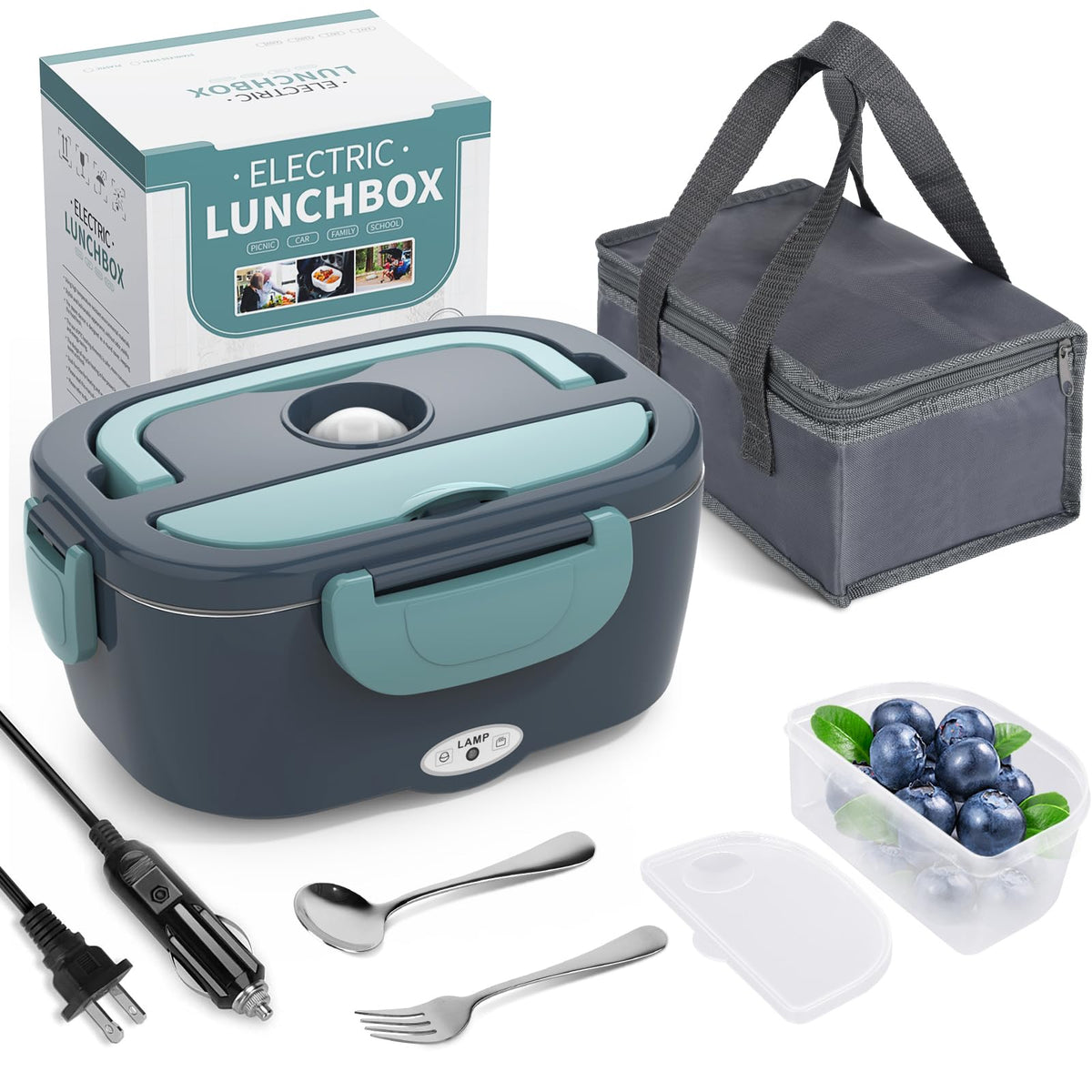 Portable Electric Lunch Box Food Warmer – Heated Lunch Box for Office, Car & Travel