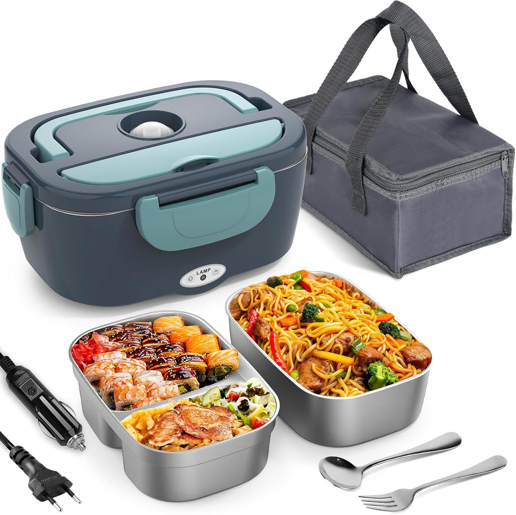 Portable Electric Lunch Box Food Warmer – Heated Lunch Box for Office, Car & Travel