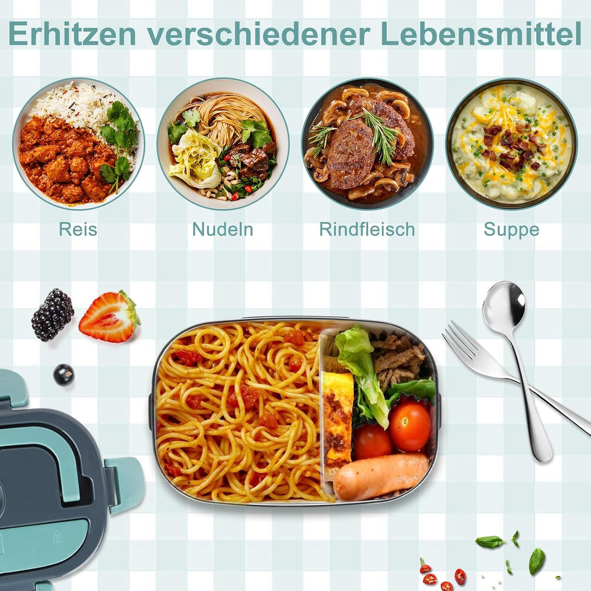 Portable Electric Lunch Box Food Warmer – Heated Lunch Box for Office, Car & Travel
