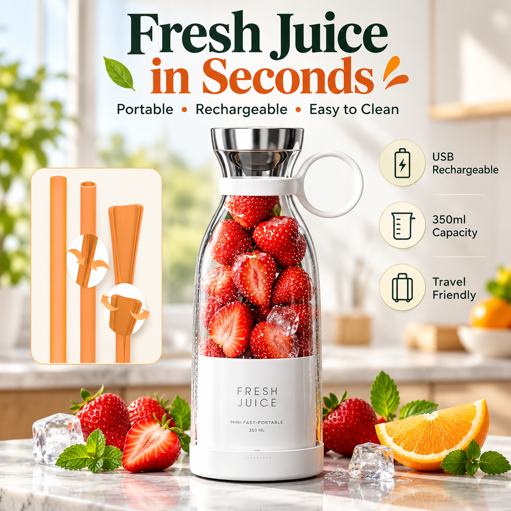 Portable Blender – Rechargeable Mini Juicer for Smoothies & Shakes