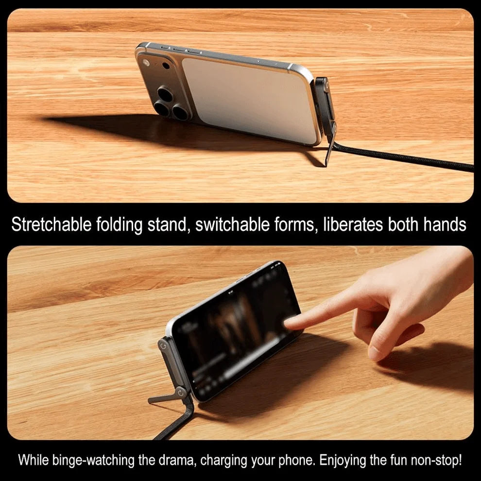 2-in-1 Invisible Holder Charger Cable with Stand - 240W Fast Charging
